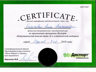 Берегова Алла Анатоліївна Дипломи 7